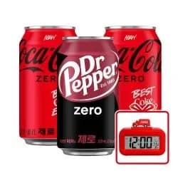 코카콜라 제로 350ml 24캔 2박스 닥터페퍼 제로 350ml 24캔 1박스 탁상시계