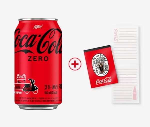 코크 제로 350CAN X24 + 코카콜라 메모패드,환타제로(10560원/무료)