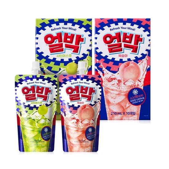 동아제약 얼박 복숭아10+샤인머스캣10 = 20개 (9,900원/무배)