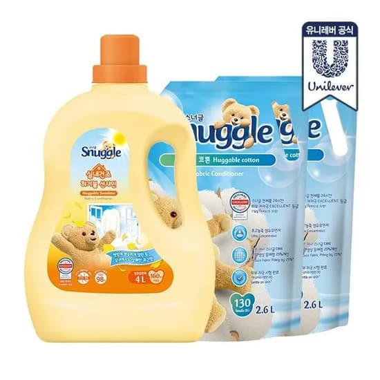 스너글 섬유유연제 4L 1개 + 2.6L 2개 (31,900원/무료)