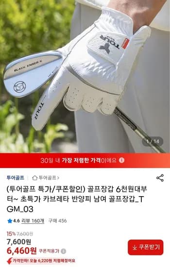 투어골프 골프장갑 (6,460원/무료)