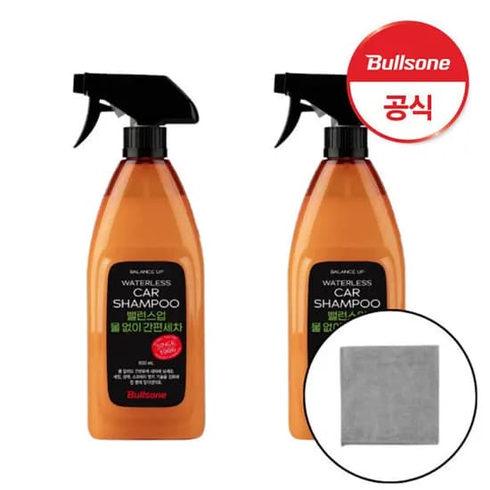 불스원 밸런스업 물없이간편세차 600ml 2개 다용도 타월