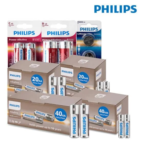 필립스 알카라인 AA건전지 AAA건전지 40개 (8,40원/무료)1