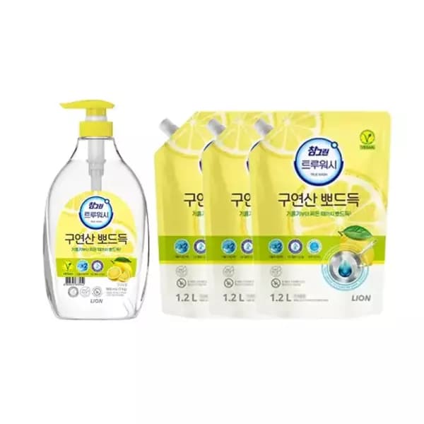 참그린 트루워시 구연산 레몬 용기+리필세트 (티멤버십11,770원/무료)