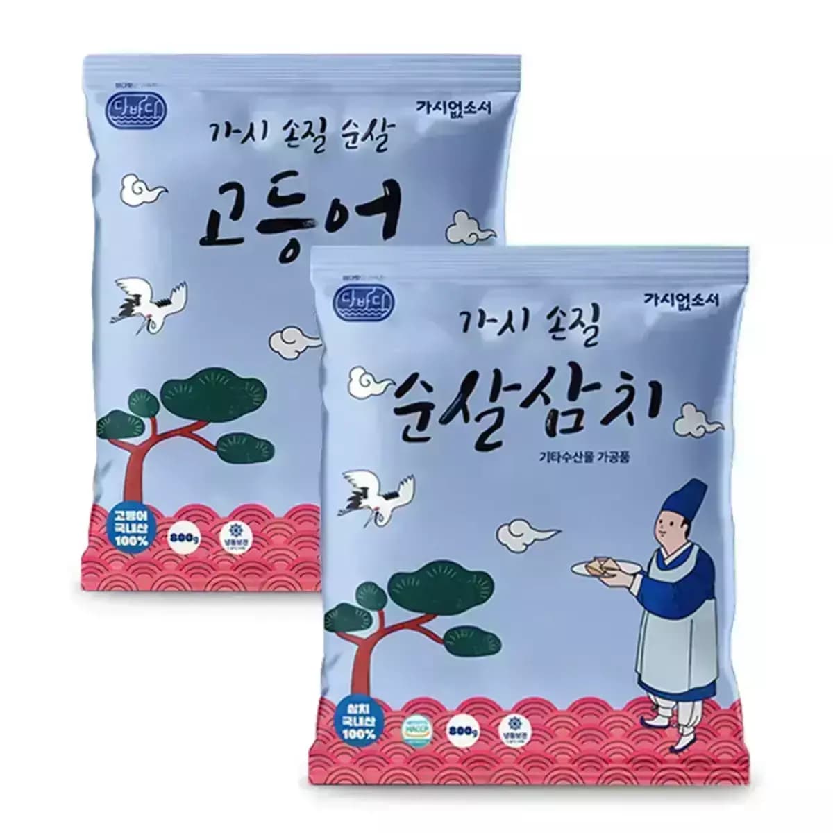 국산 순살 고등어 800g(6~7팩)+국산 순살 삼치 800g(6~8팩) 총 1.6kg (35,030/무료)