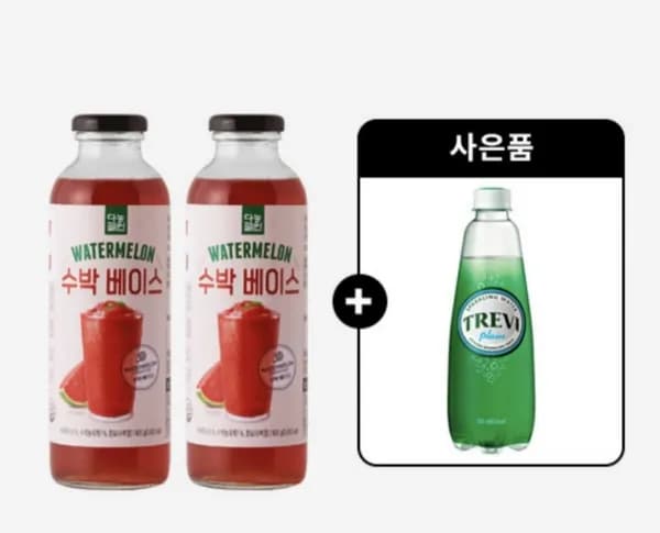 다농원 수박베이스 수박600g2개+트레비 (5,900원/무료)