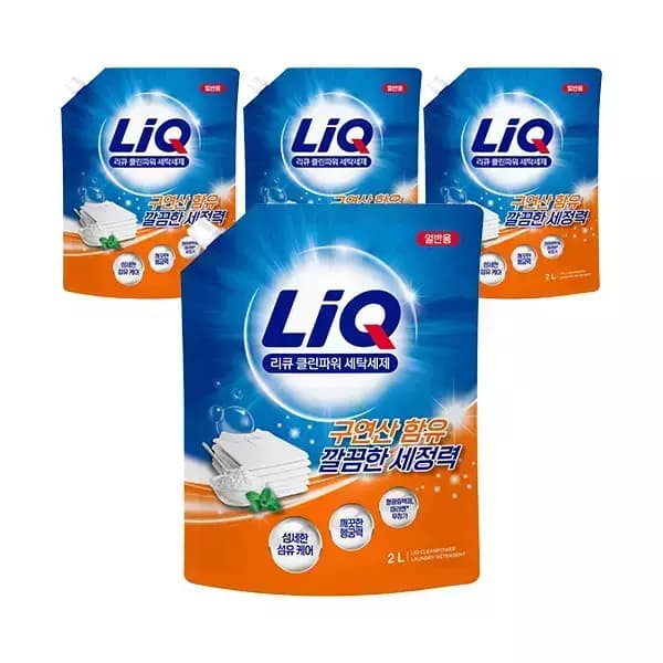 리큐 클린파워 액체세제 일반용 2L, 4개 (12,380원 티멤/무료)