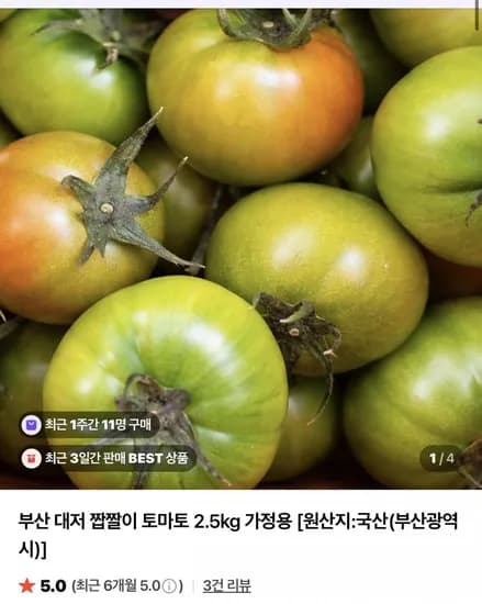 대저토마토 2.5kg M, L, 혼합 (1,900원~/무배)6