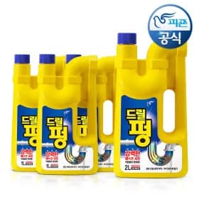 배수구 세정제 드릴펑 1L X 3개 + 2L 1개 (9,350원/무료)