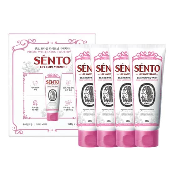 센토 프라임 화이트닝 미백치약 120g 4+1세트 (10,900원/무료)