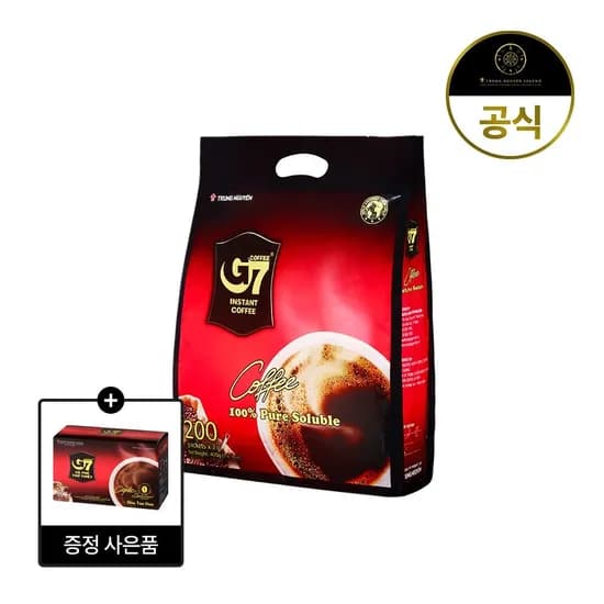 g7 퓨어블랙 커피 200개입 + 15개입증정 (26,940원/무료)