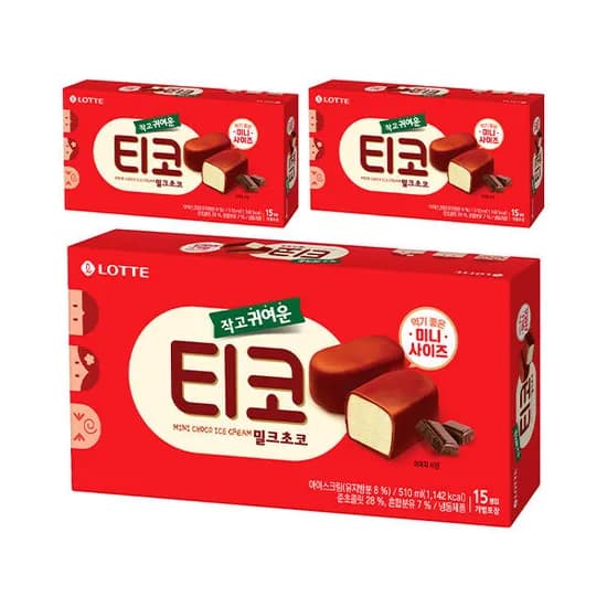 롯데웰푸드 티코 밀크초코 510ml 3개