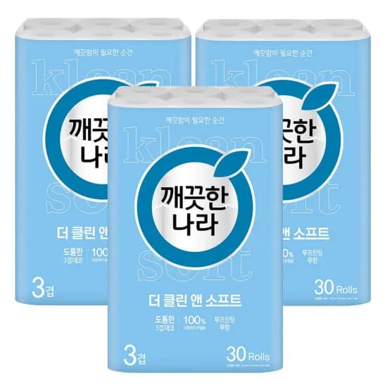 숨 화장지 1팩, 행운드림 화장지 2팩, 클리어 4겹 30m 1팩