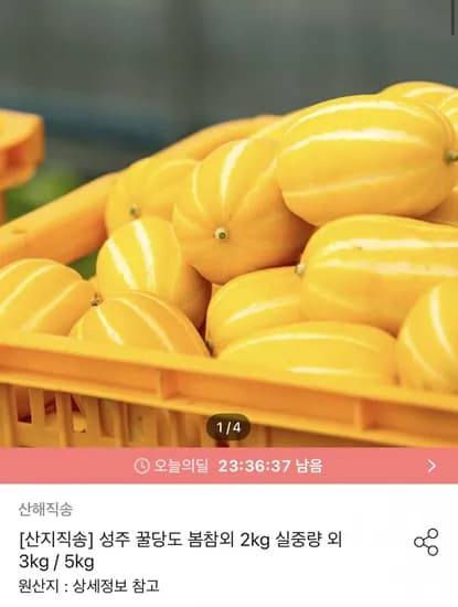 경북 성주 벌꿀 혼합/가정용 참외 2kg (9,992원/무료)