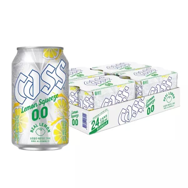 카스 레몬 스퀴즈0.0 330ml 24캔 무알콜맥주 (14,400원/무료)