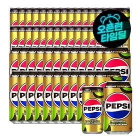 펩시제로라임 제로카페인 210ml 30캔+펩시제로 라임 제로카페인 355ml 24캔 (26,900원/무료) 타겟 24,900원