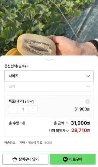 성주 참외 특품 3kg (28,70원/무배)1