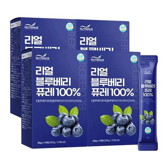 뉴트리너스 리얼 블루베리 퓨레 20g 14포 4박스