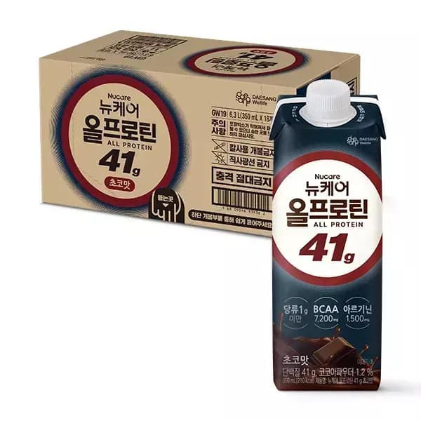 뉴케어 올프로틴 41g 초코맛 임박 350ml 18입 (3,070원/무료) 카드 2.1만2