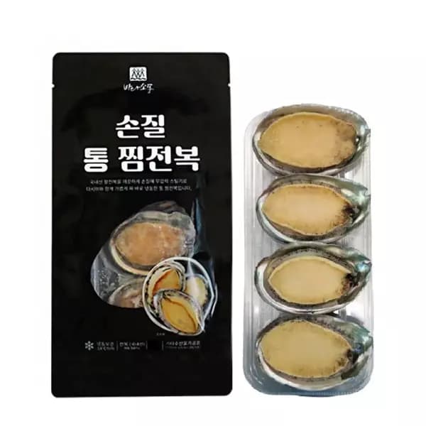 완도 냉동 자숙 손질 전복 140g(4마리) x 3팩 (12,860원/무료)