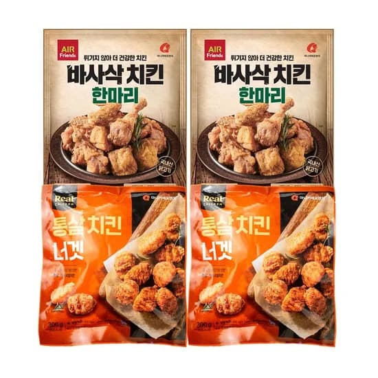 마니커에프앤지 바사삭한마리 치킨 500g 2개 통살치킨너겟 2봉
