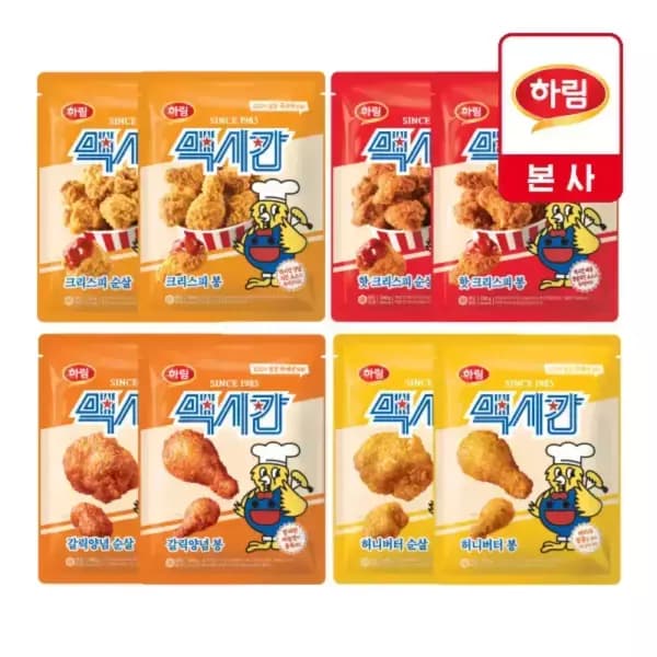 맥시칸 치킨 순살 봉 4종 크리스피 핫크리스피 허니버터 갈릭양념 4팩
