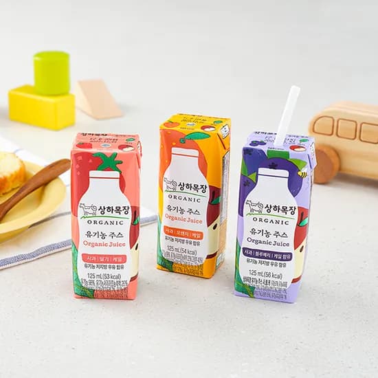 상하목장 유기농 주스 3종 125ml 24팩+메디웰 체험팩3개 (20,400/무료배송)