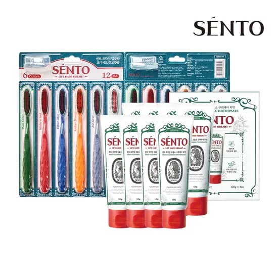 센토 구취케어 치약 120g 8개 점보칫솔 12개
