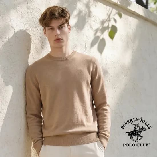 비버리힐즈폴로클럽 남성 플레인 라운드 니트