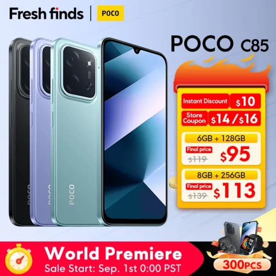 POCO C85 스마트폰 128/256GB Helio G81-Ultra 6000mAh 배터리
