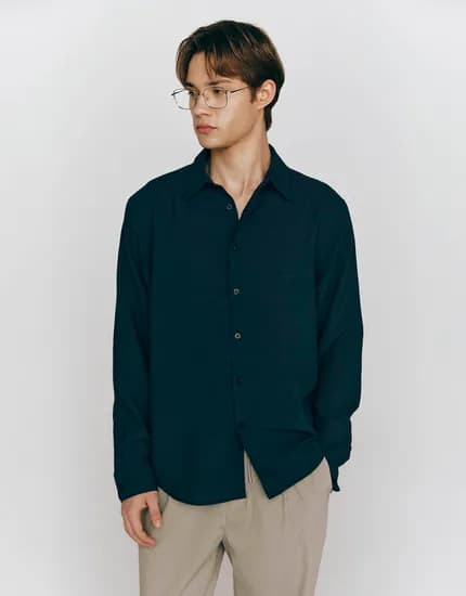 폴리 세미오버핏 셔츠