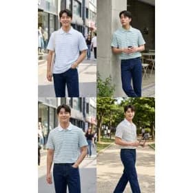 아이더 아이스 스트라이프 남녀 반팔 폴로 티셔츠