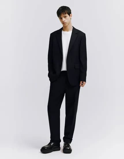 히든밴딩 테이퍼드 울 슬랙스