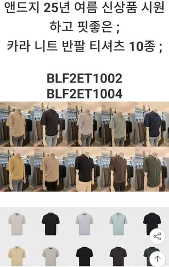 앤드지 카라 니트 반팔 10종