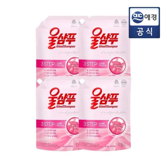 울샴푸 오리지널 중성세제 파우치 1.5L 4개