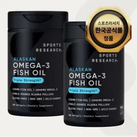 스포츠리서치 오메가3 피쉬 오일 3배 강도 소프트젤 180정 2병