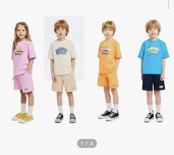 베네통키즈 반팔티셔츠+팬츠세트 (27,600원/무료)