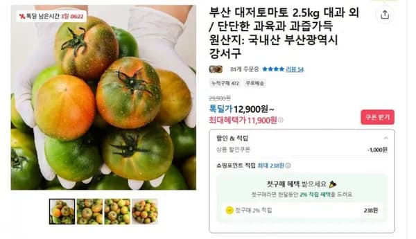 대저토마토 2.5kg 대과