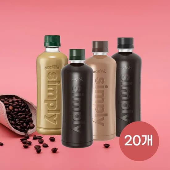 빙그레 심플리 커피 4종 400ml 20펫(17,980원/무료)