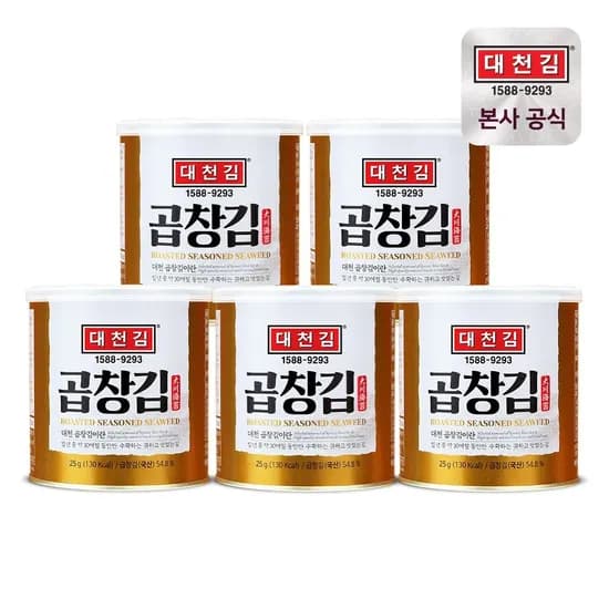 대천김 곱창김 캔김 25g 5캔 (20,240원/무료)