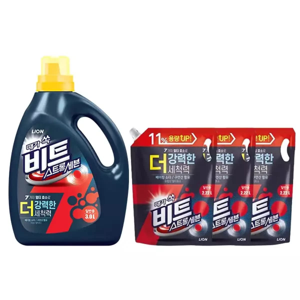 비트 스트롱세븐 일반 3L 용기, 1개 + 2.22L 리필 3개 (15,150원/무료)