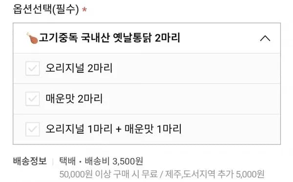 국내산 에어프라이어 후라이드 염지닭 2마리