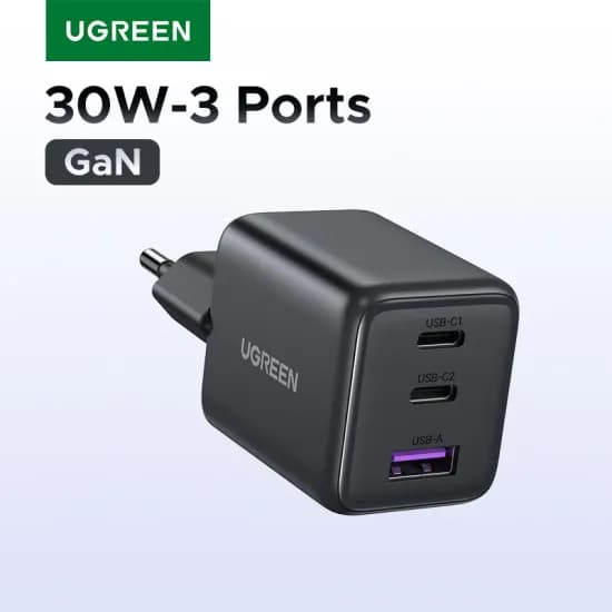 UGREEN 3포트 30W GaN 충전기