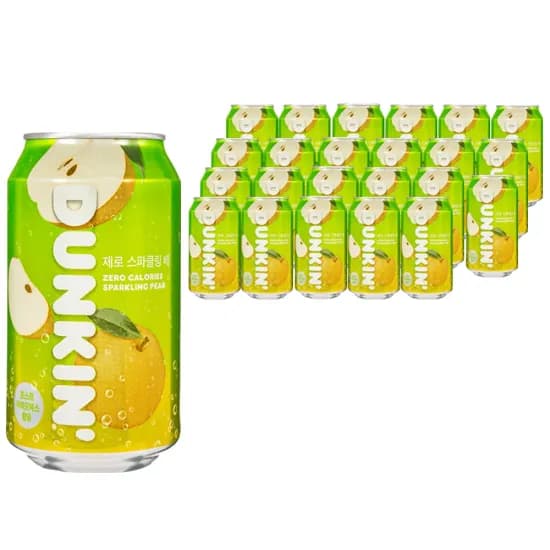 던킨 제로 스파클링 탄산음료 배 350ml 24개