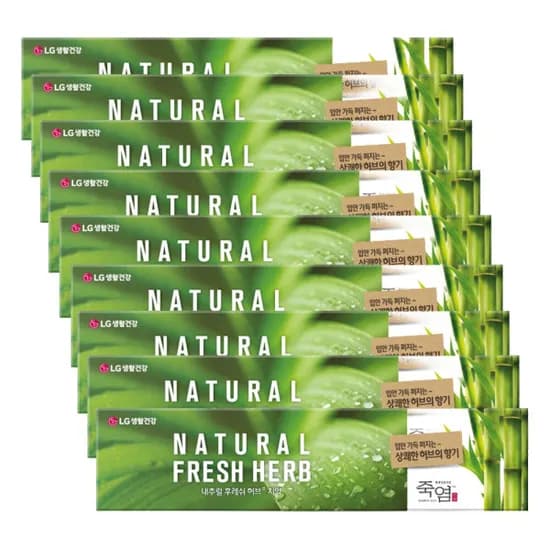 죽염 내추럴 후레쉬 허브 치약 130G 9개(10,50원/무료)2