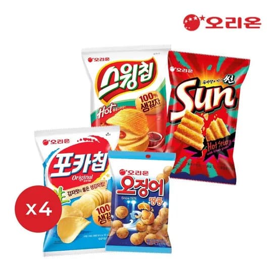 오리온 베스트 스낵세트 4종 16봉