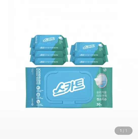 스카트 유리거울 이지앤퀵 청소티슈 0매 6팩 (유클 9,650원/무료)3