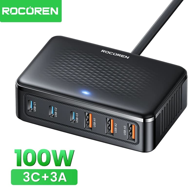 Rocoren 6포트 100W GaN 충전기