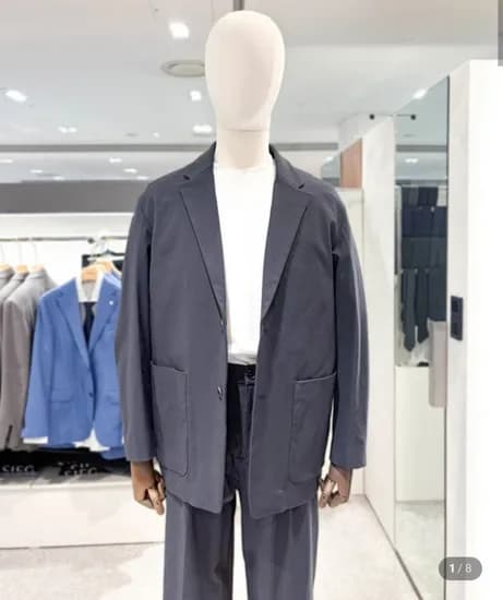 지이크 세미오버핏 스판 셋업 그레이