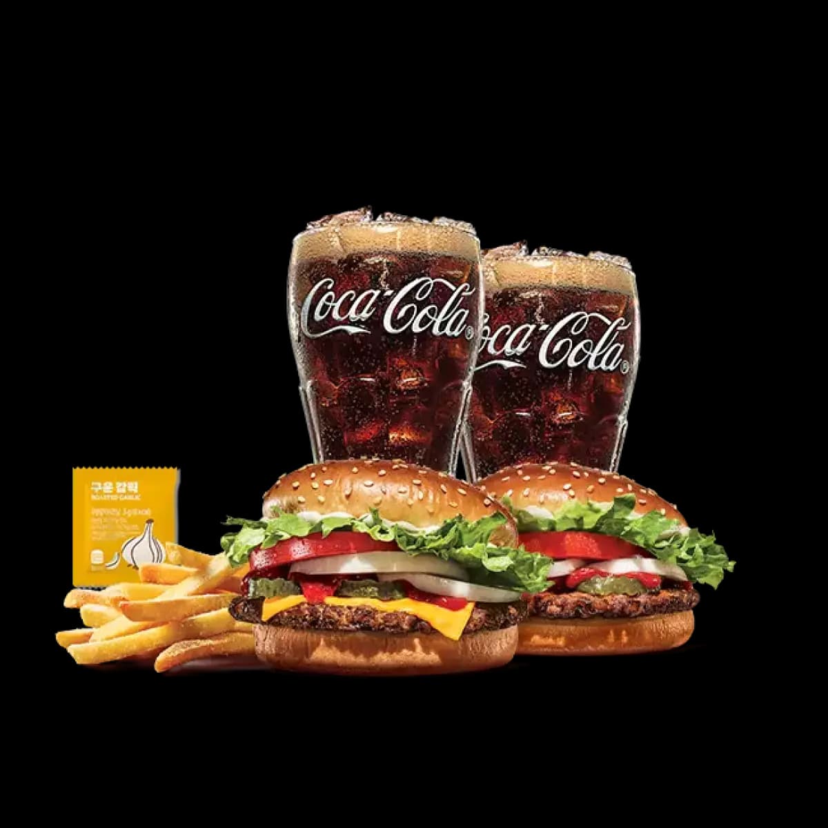 버거킹 치즈와퍼주니어+와퍼주니어+콜라R+콜라R+쉐이킹프라이 구운갈릭(8,650원/무료배송)